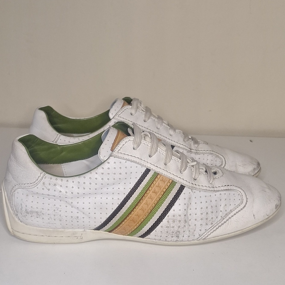 Louis Vuitton White Perforated Leather Bastia Sneakers Size Mens 7 - Picture 3 of 15